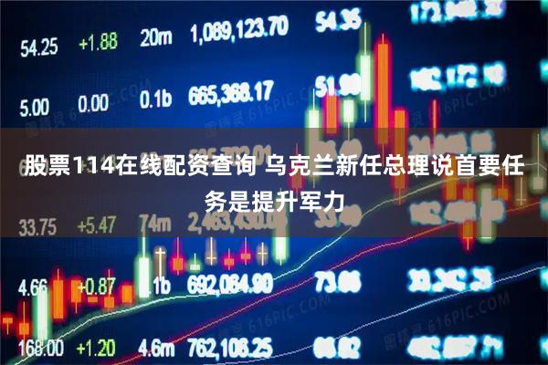 股票114在线配资查询 乌克兰新任总理说首要任务是提升军力